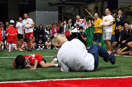 Boris Johnson collides with Toki (Photo: Getty)