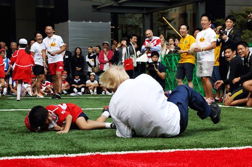Boris Johnson collides with Toki (Photo: Getty)