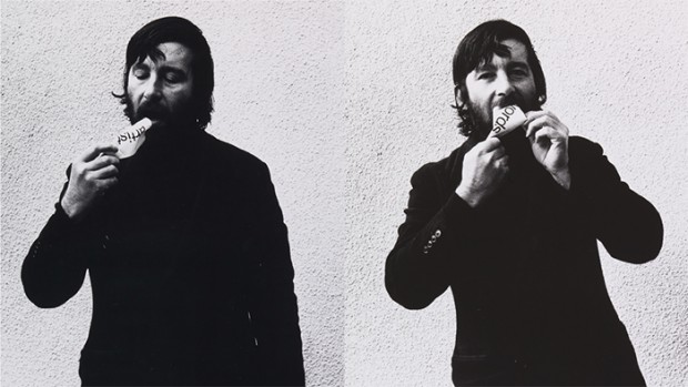 Keith Arnatt's 'Art as an Act of Retraction' (details), 1971