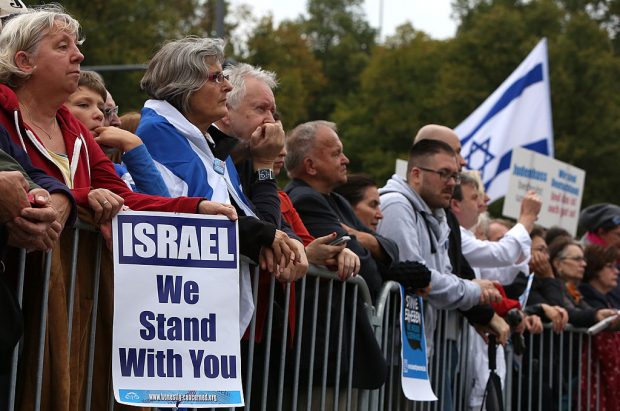 Angela Merkel Speaks At Rally To Protest Against Anti-Semitism