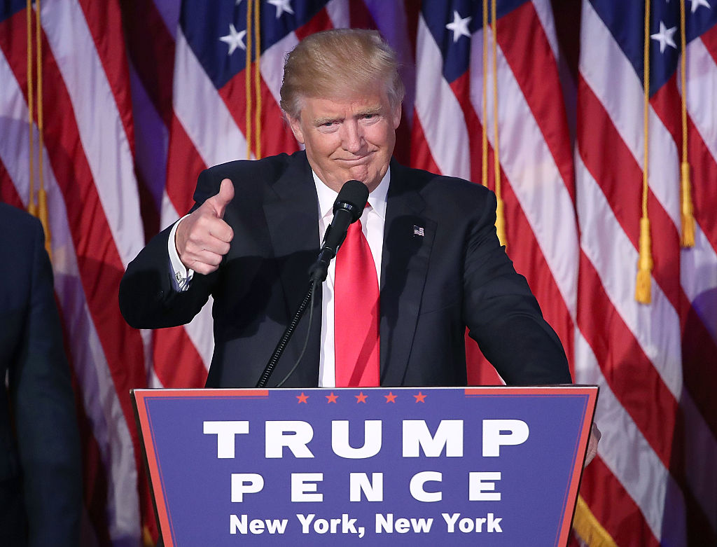 Republican Presidential Nominee Donald Trump Holds Election Night Event In New York City