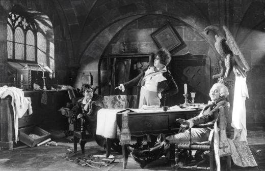 Antonin Artaud as Marat, Alexandre Koubitzky as Danton and Edmond Van Daële as Robespierre in Gance's Napoleon. Photo: Photoplay/BFI