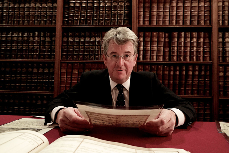 Robert Hardman inside the Royal Archives with George III’s private papers 